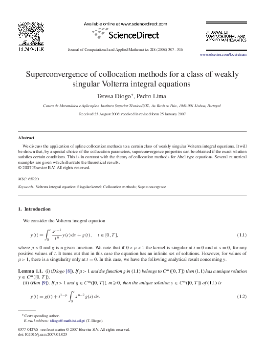 (PDF) Superconvergence of collocation methods for a class of weakly ...