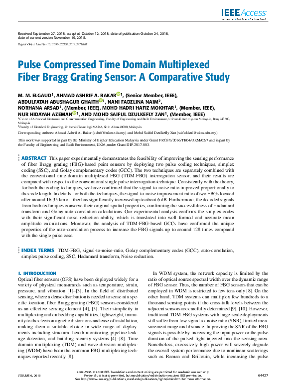 (PDF) Pulse Compressed Time Domain Multiplexed Fiber Bragg Grating ...