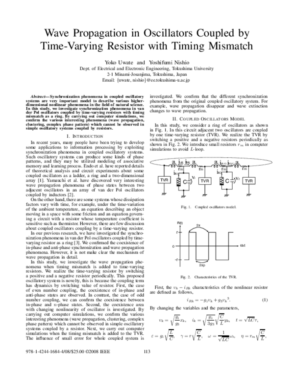 (PDF) Wave propagation in oscillators coupled by time-varying resistor ...