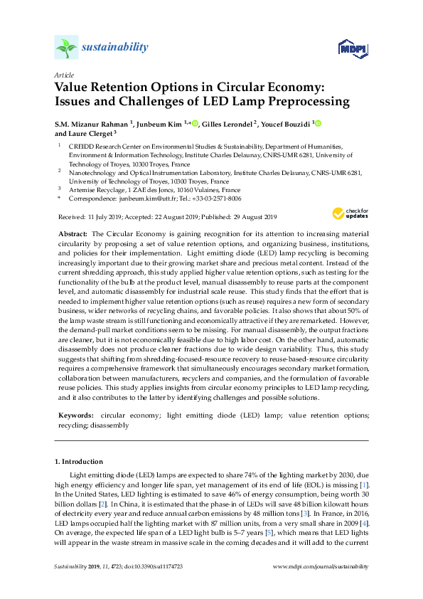(PDF) Value Retention Options in Circular Economy: Issues and ...