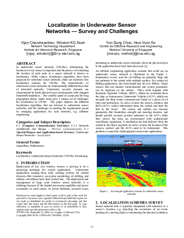 (PDF) Localization in underwater sensor networks