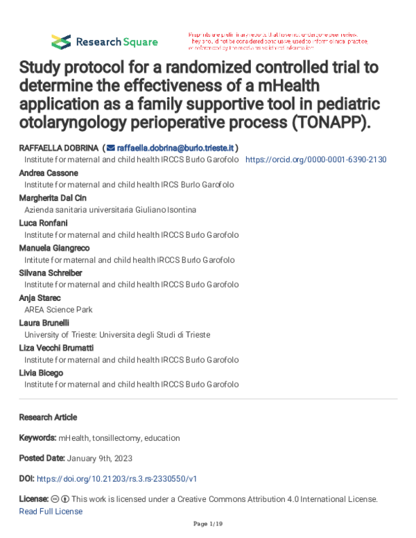 (PDF) Study protocol for a randomized controlled trial to determine the ...