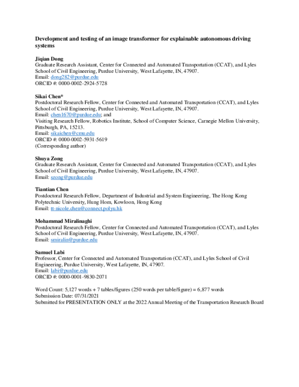 (PDF) Development and testing of an image transformer for explainable ...