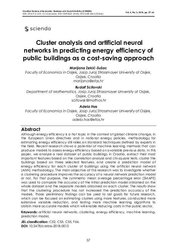 (PDF) Cluster analysis and artificial neural networks in predicting ...