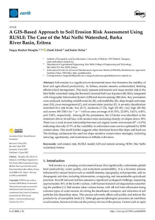 (PDF) A GIS-Based Approach to Soil Erosion Risk Assessment Using RUSLE ...