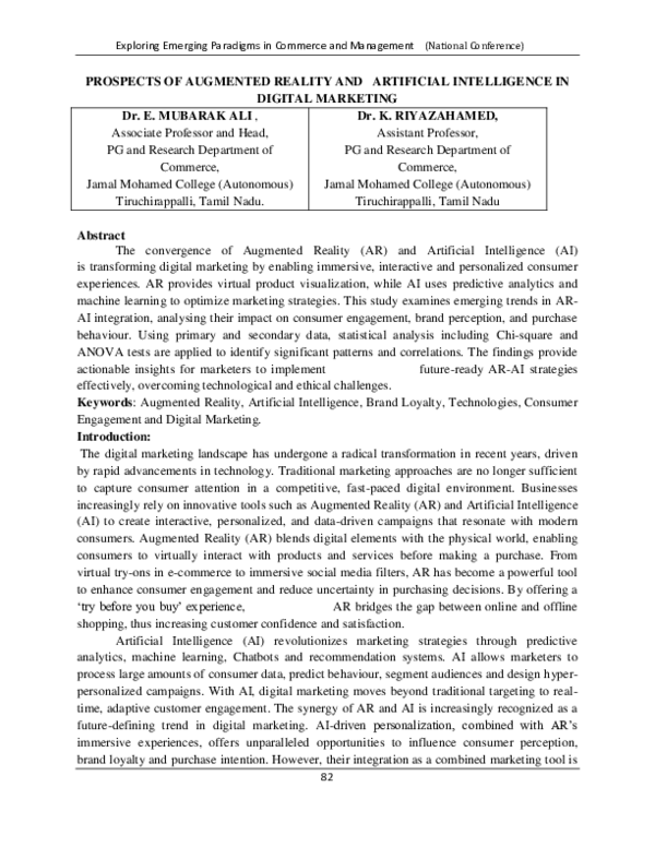 (PDF) PROSPECTS OF AUGMENTED REALITY AND ARTIFICIAL INTELLIGENCE IN ...