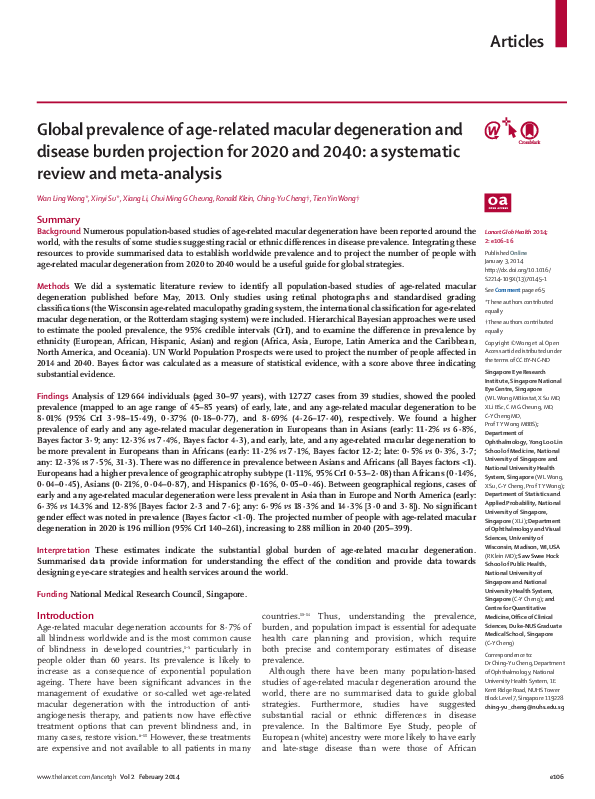 (PDF) Global prevalence of age-related macular degeneration and disease ...