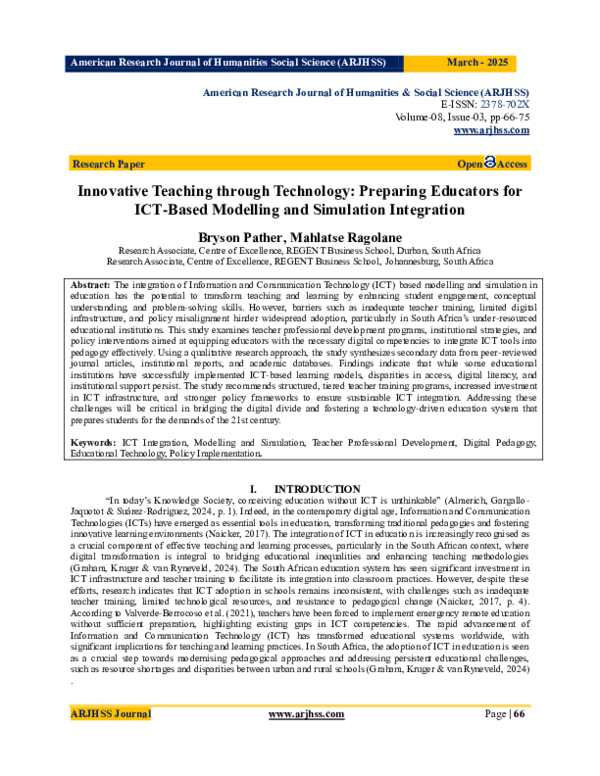 (PDF) Innovative Teaching through Technology: Preparing Educators for ...