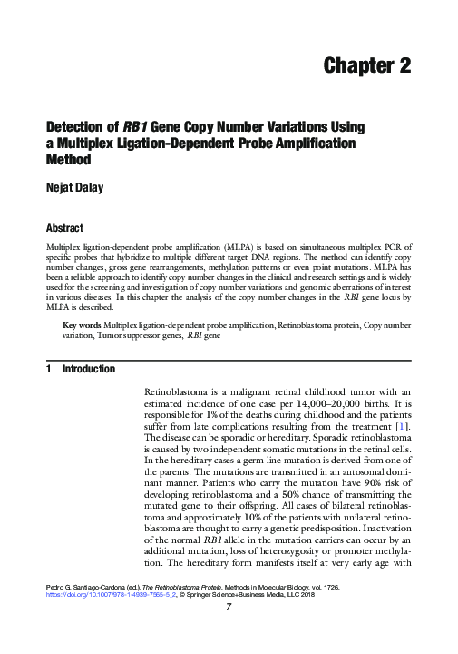 (PDF) Detection of RB1 Gene Copy Number Variations Using a Multiplex ...