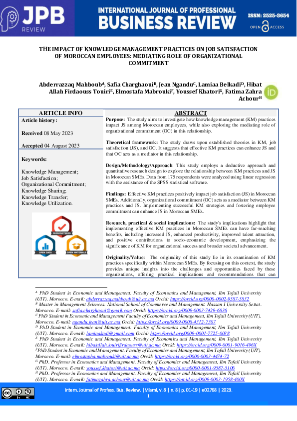 (PDF) The Impact of Knowledge Management Practices on Job Satisfaction ...