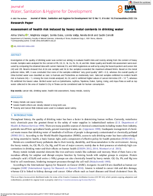(PDF) Assessment of health risk induced by heavy metal contents in ...