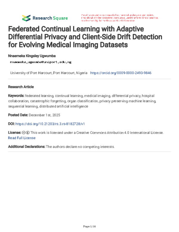 (PDF) Federated Continual Learning with Adaptive Differential Privacy ...