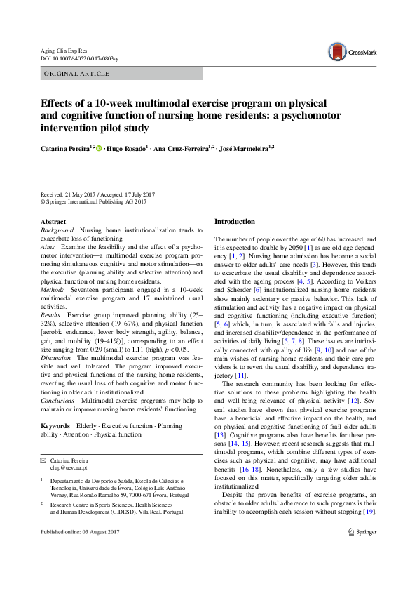 (PDF) Effects of a 10-week multimodal exercise program on physical and ...