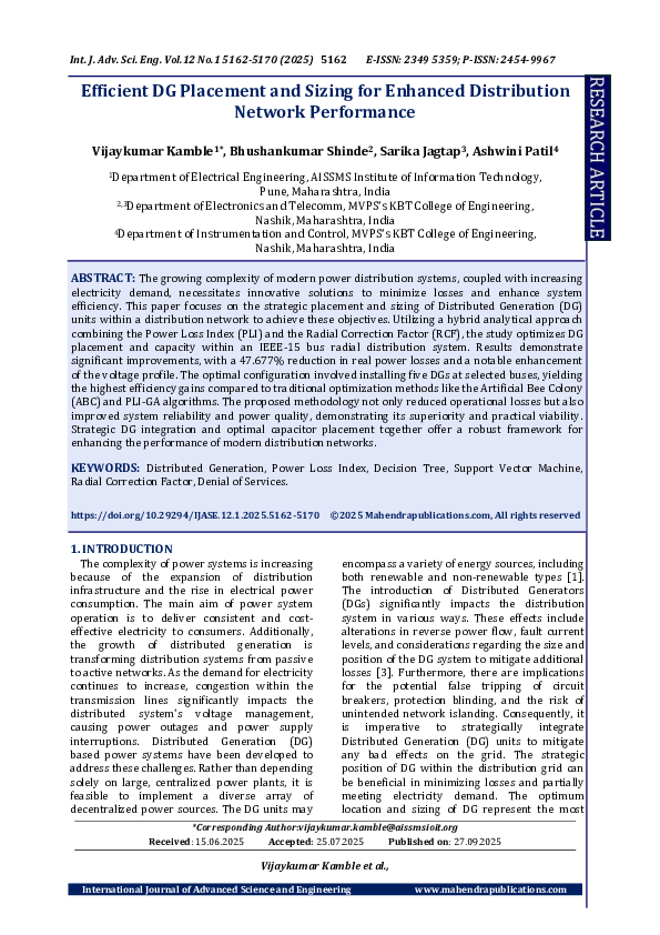 (PDF) Efficient DG Placement and Sizing for Enhanced Distribution ...