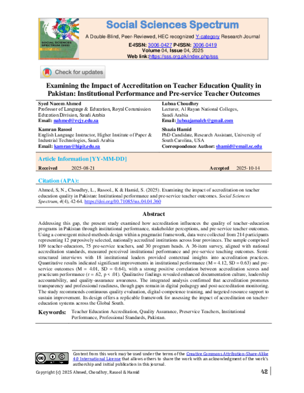 (PDF) Examining the Impact of Accreditation on Teacher Education ...