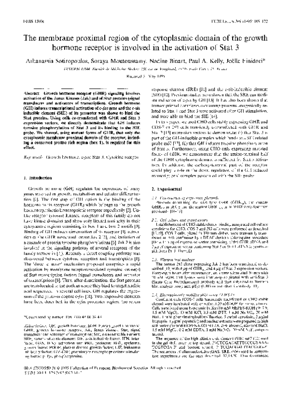 (PDF) The membrane proximal region of the cytoplasmic domain of the ...