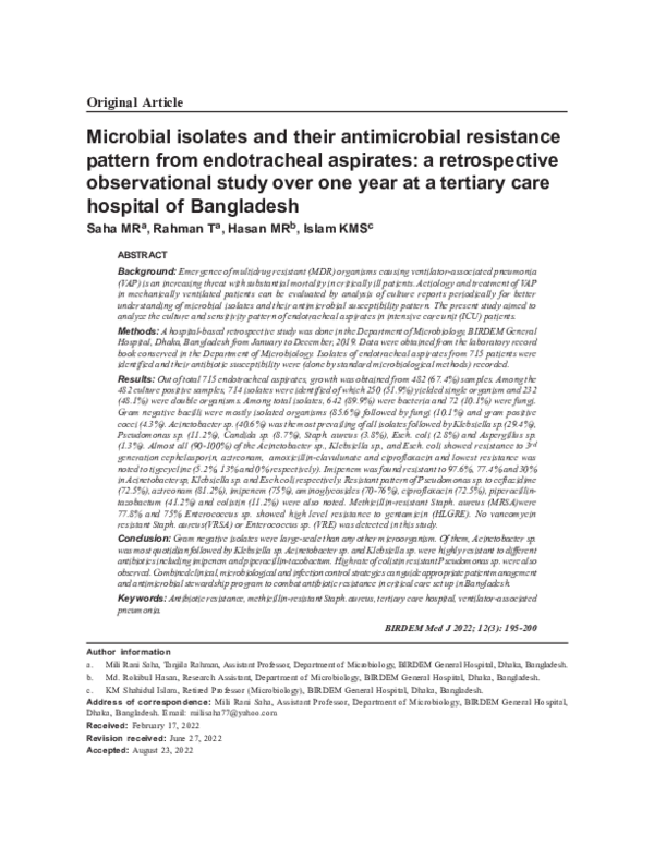 (PDF) Microbial isolates and their antimicrobial resistance pattern ...