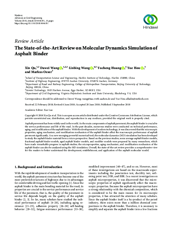 (PDF) The State-of-the-Art Review on Molecular Dynamics Simulation of ...