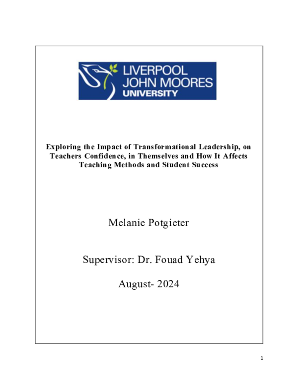 (PDF) Exploring the Impact of Transformational Leadership on Teachers ...