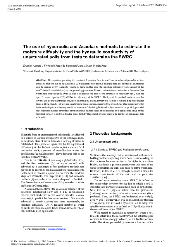 (PDF) The use of hyperbolic and Asaoka’s methods to estimate the ...