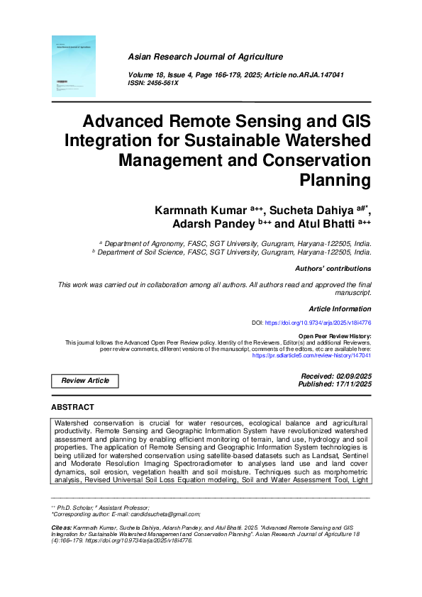 (PDF) Advanced Remote Sensing and GIS Integration for Sustainable ...