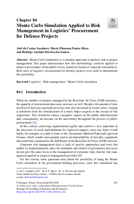 (PDF) Monte Carlo Simulation Applied to Risk Management in Logistics ...