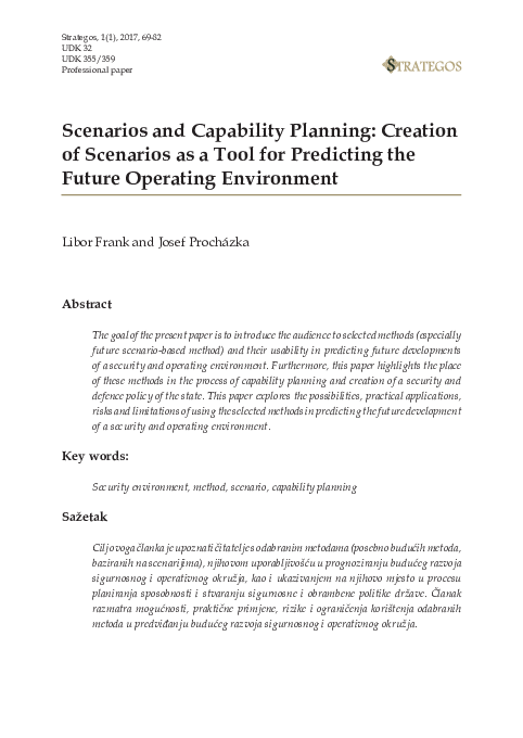 (PDF) Scenarios and Capability Planning: Creation of Scenarios as a ...