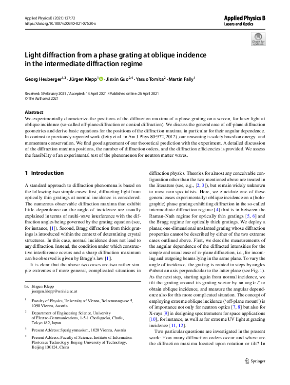 (PDF) Light diffraction from a phase grating at oblique incidence in ...
