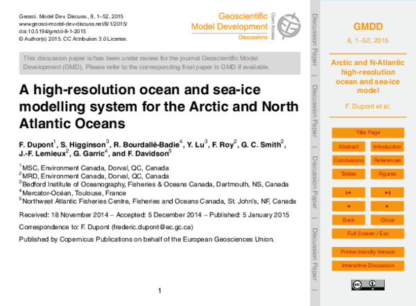 (PDF) A high-resolution ocean and sea-ice modelling system for the ...