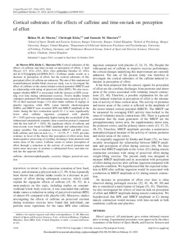 (PDF) Cortical substrates of the effects of caffeine and time-on-task ...