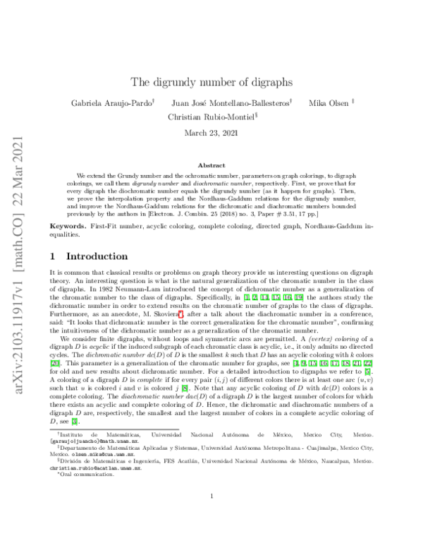 (PDF) The digrundy number of digraphs