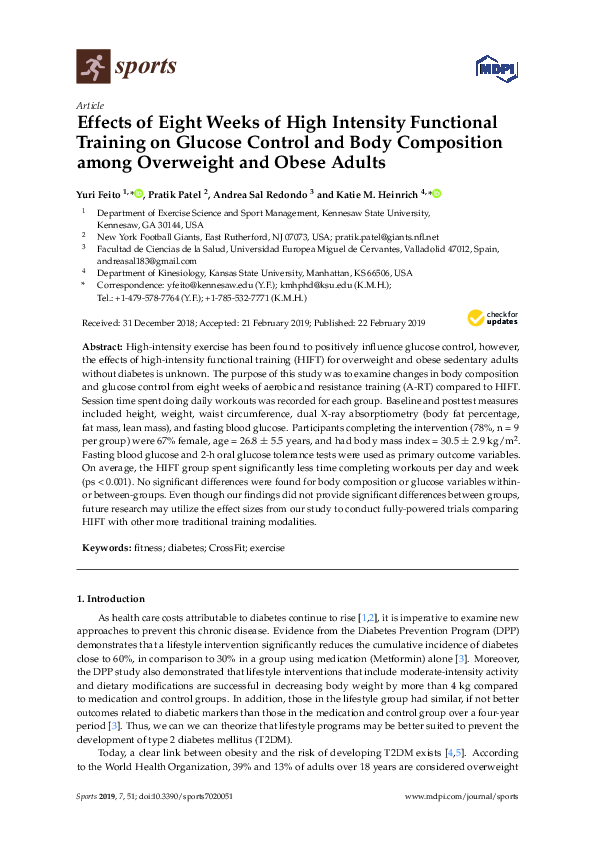 (PDF) Effects of Eight Weeks of High Intensity Functional Training on ...