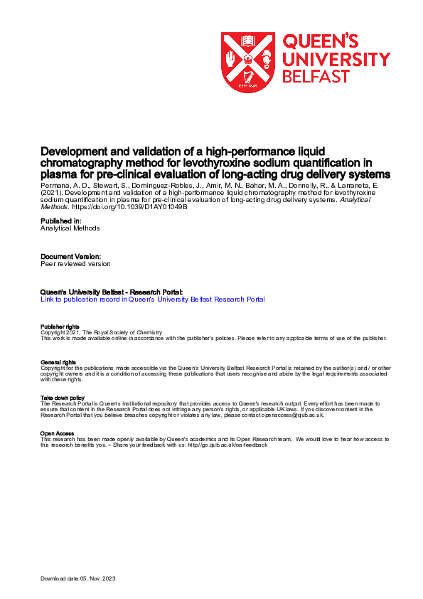 (PDF) Development and validation of a high-performance liquid ...