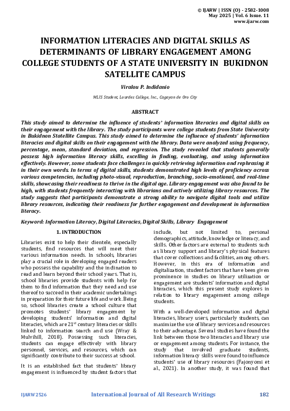 (PDF) INFORMATION LITERACIES AND DIGITAL SKILLS AS DETERMINANTS OF ...