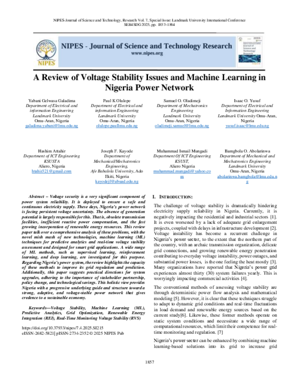 (PDF) A Review of Voltage Stability Issues and Machine Learning in ...