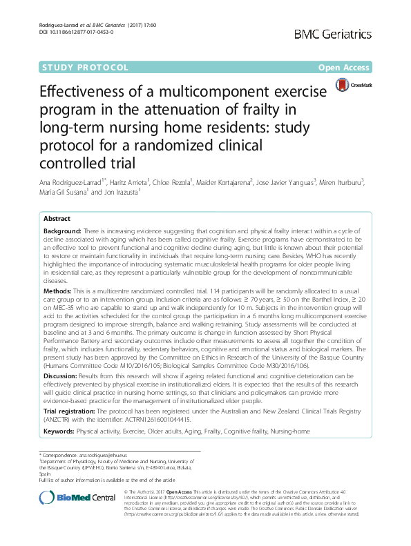 (PDF) Effectiveness of a multicomponent exercise program in the ...