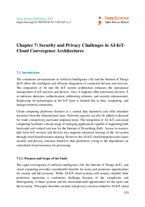 (PDF) Chapter 7: Security and Privacy Challenges in AI-IoT-Cloud ...