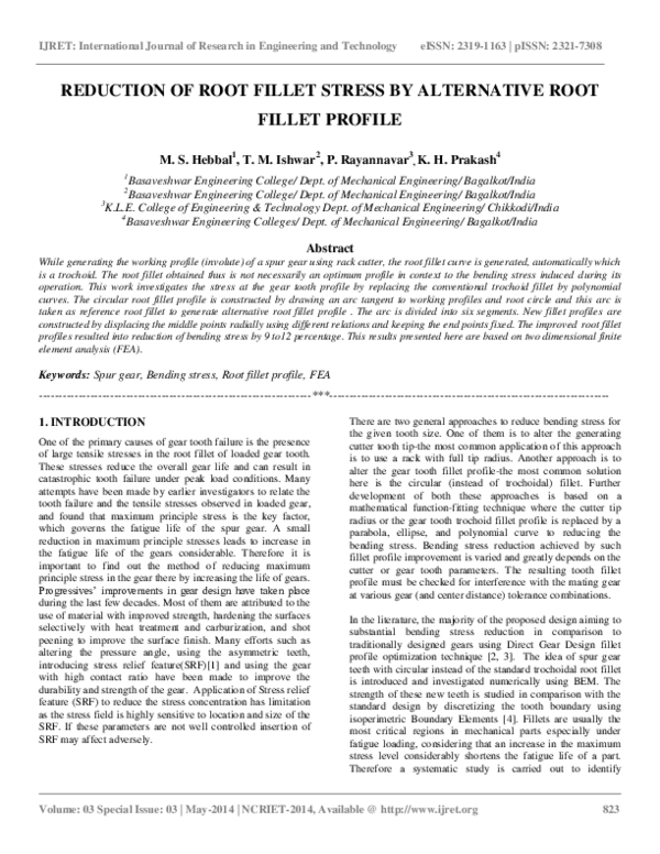 (PDF) Reduction of Root Fillet Stress by Alternative Root Fillet Profile