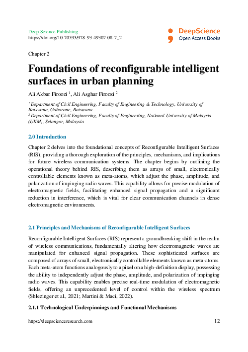 (PDF) Foundations of reconfigurable intelligent surfaces in urban planning
