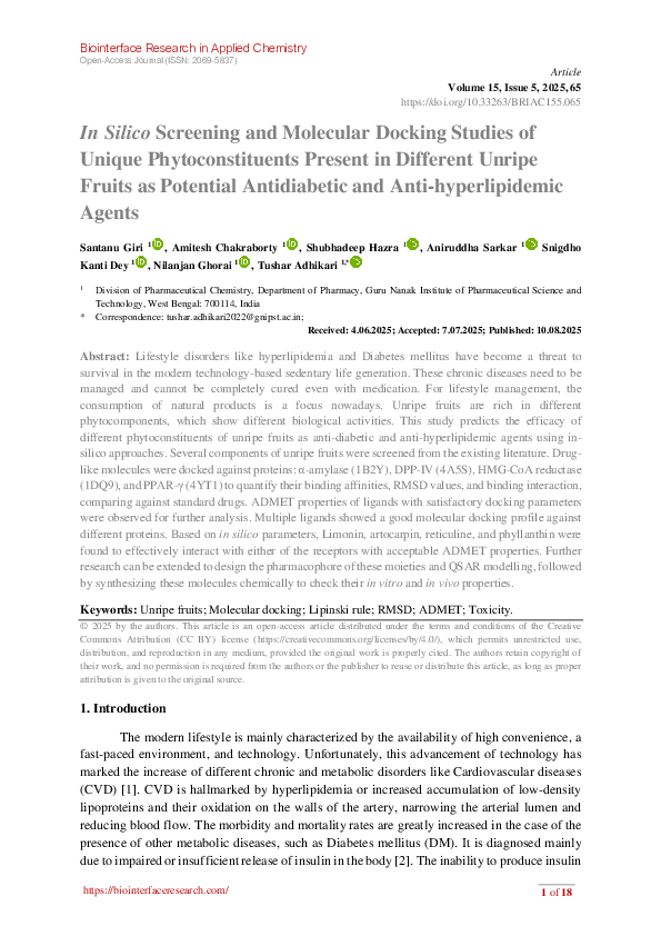 (PDF) In Silico Screening and Molecular Docking Studies of Unique ...