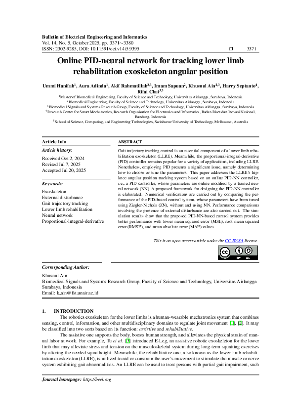 (PDF) Online PID-neural network for tracking lower limb rehabilitation ...