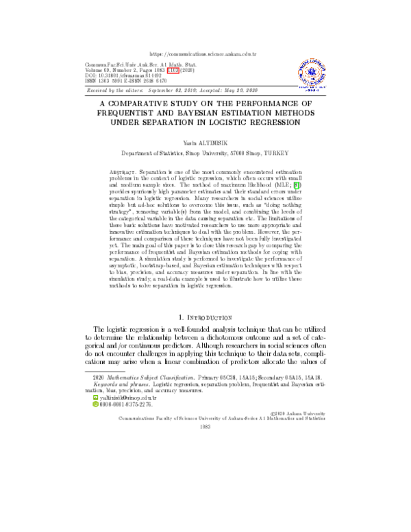 (PDF) A comparative study on the performance of frequentist and ...
