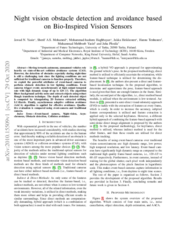 (PDF) Night vision obstacle detection and avoidance based on Bio ...