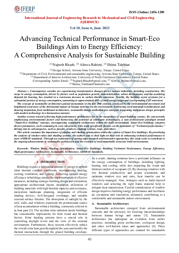 (PDF) Advancing Technical Performance in Smart-EcovBuildings Aim to ...