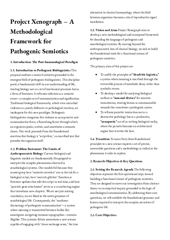 (PDF) Project Xenograph – A Methodological Framework for Pathogenic ...