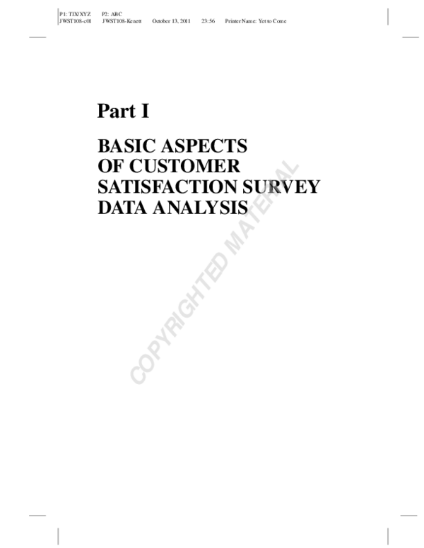 (PDF) Standards and Classical Techniques in Data Analysis of Customer ...