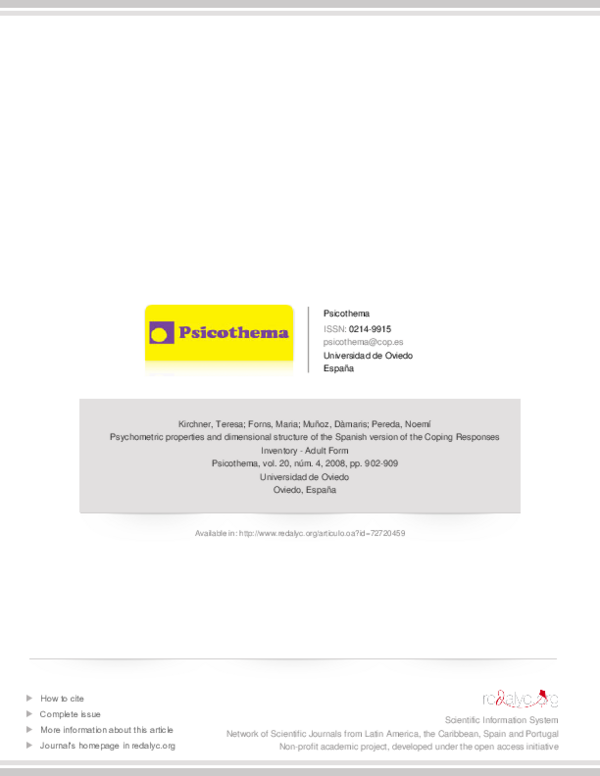 (PDF) Psychometric properties and dimensional structure of the Spanish ...