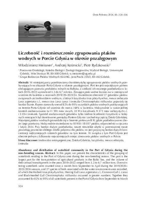 (PDF) Abundance and distribution of waterbird community in the Port of ...