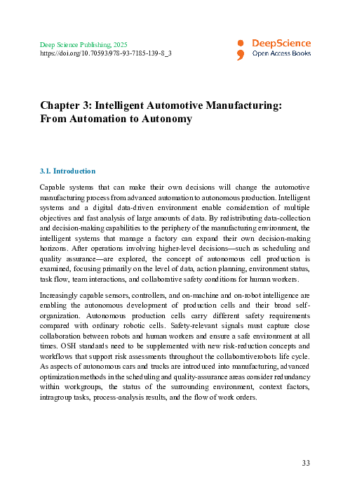 (PDF) Intelligent Automotive Manufacturing: From Automation to Autonomy