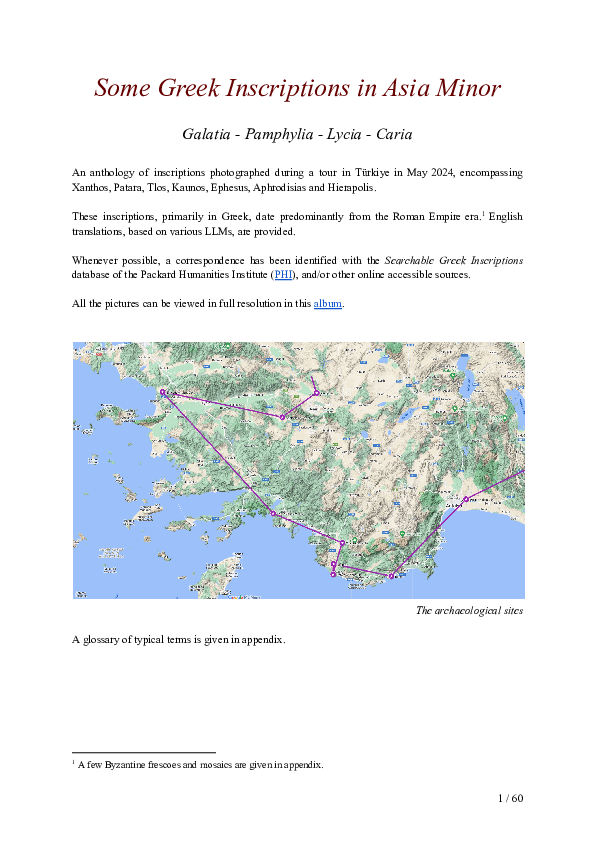 (PDF) Some Greek Inscriptions in Asia Minor